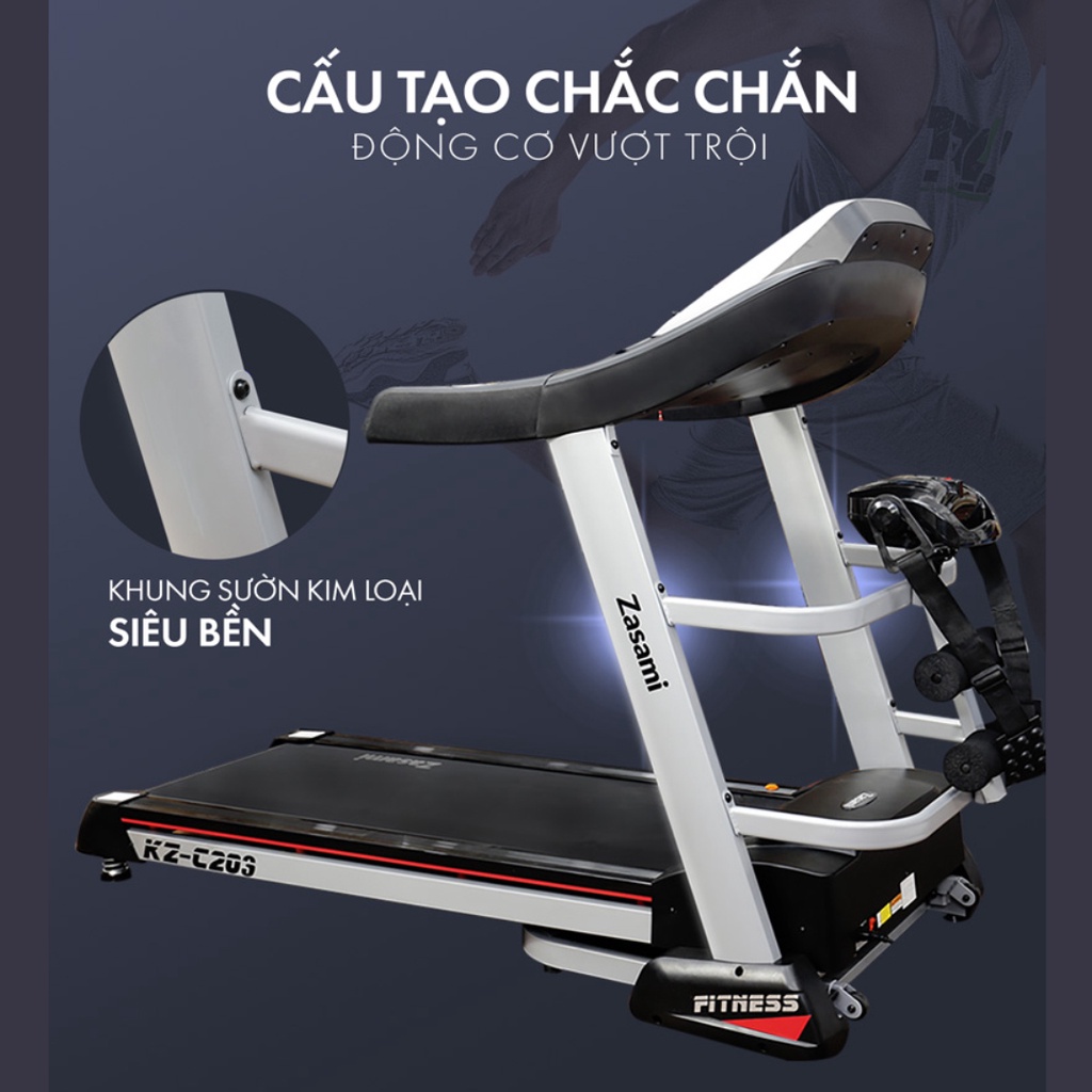 Máy Chạy Bộ Điện Cao Cấp ZASAMI KZ-C203 Động cơ mạnh mẽ 3,5hp Bảo hành chính hãng 5 năm 1 đổi 1 trong vòng 7 ngày