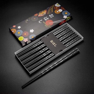 Set 5 đôi đũa sợi Thuỷ tinh Shikisai Nhật Bản