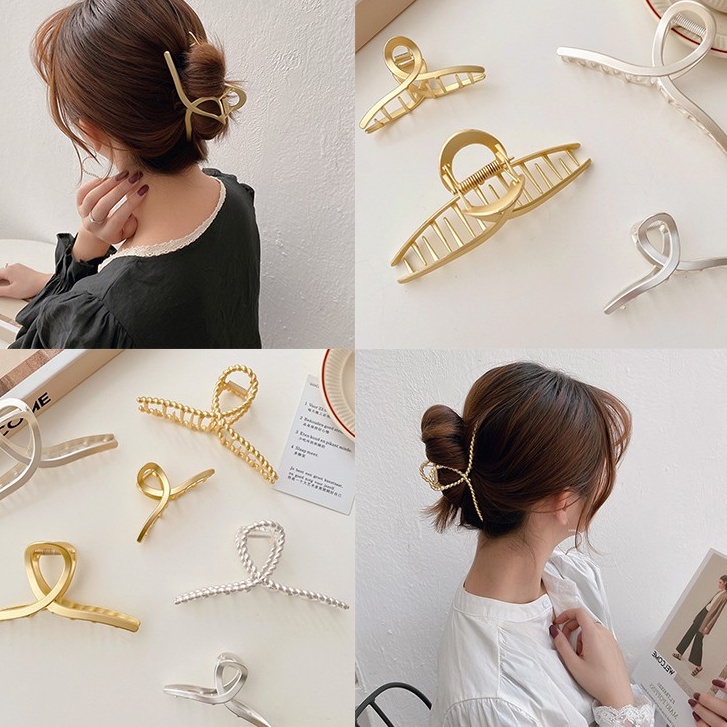 Kẹp tóc dạng gắp bằng kim loại phong cách Hàn Quốc dành cho nữ