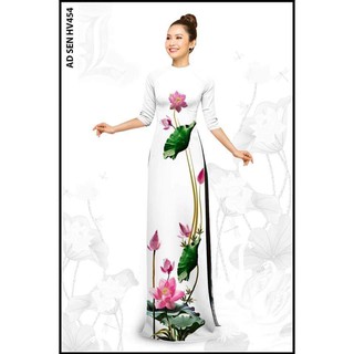 ÁO DÀI SEN CỔ TRÒN TAY LỞ