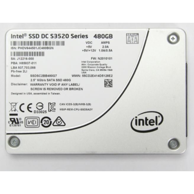 Ổ CỨNG SSD 480GB | SATA 2.5" | INTEL | SSDSC2BB480G7