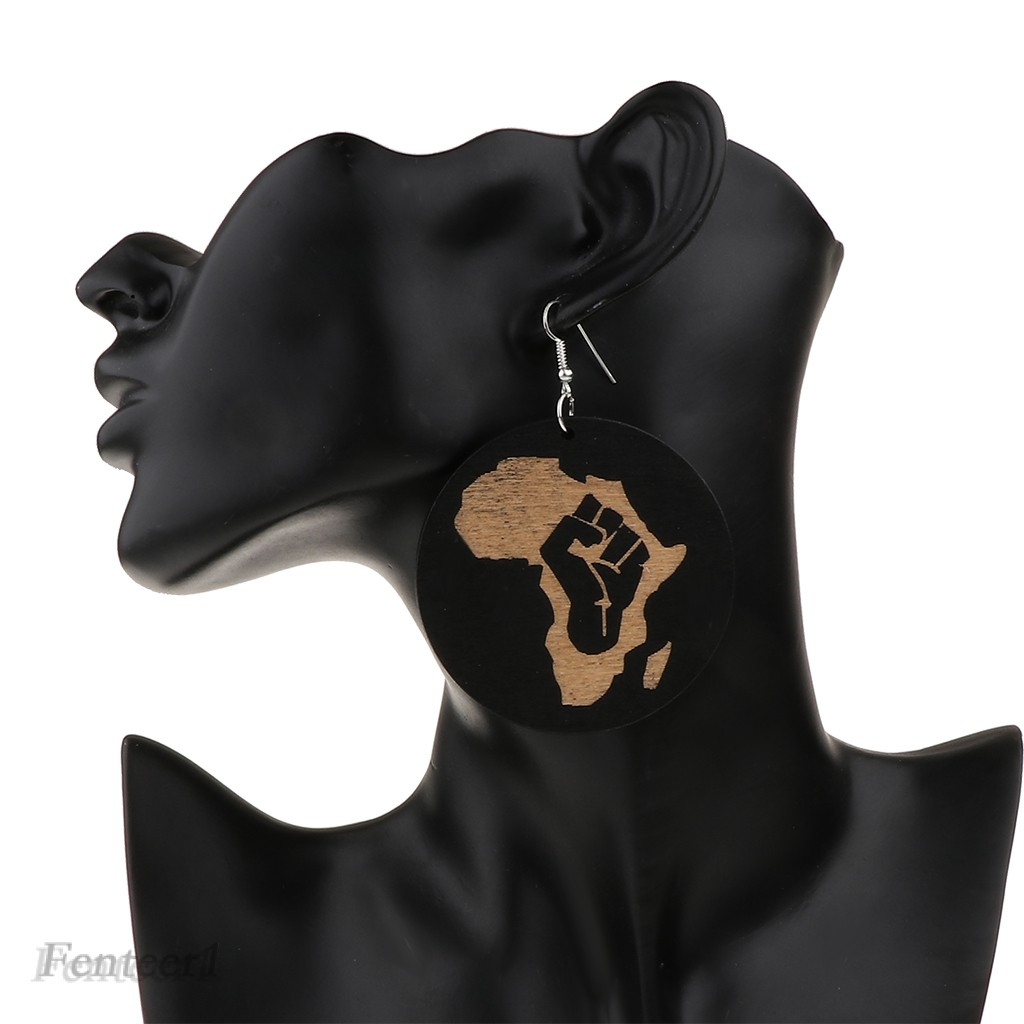 Bông Tai Kiểu Móc Hình Tròn Bằng Gỗ 1 Cái