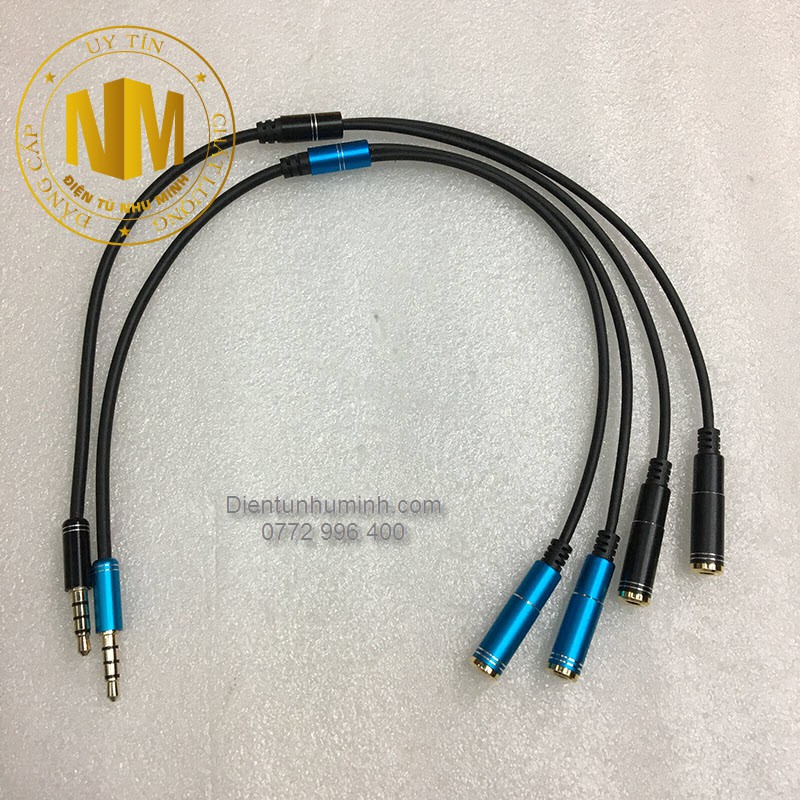 Dây chia 1 đầu 3.5 Đực  ra 2 đầu 3.5 Cái AUX-IN CBALE