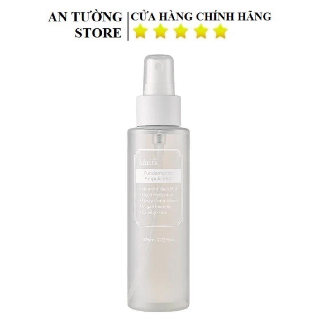 Xịt Khoáng Dưỡng Ẩm, Làm Dịu Da, Chống Oxy Hóa Klairs Fundamental Ampule Mist- 125ml