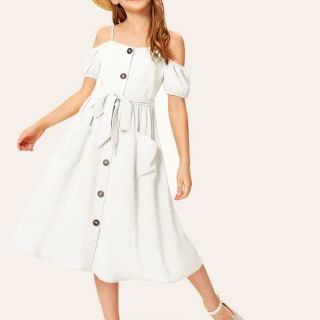Váy zara bé gái trễ vai 6 - 14 tuổi