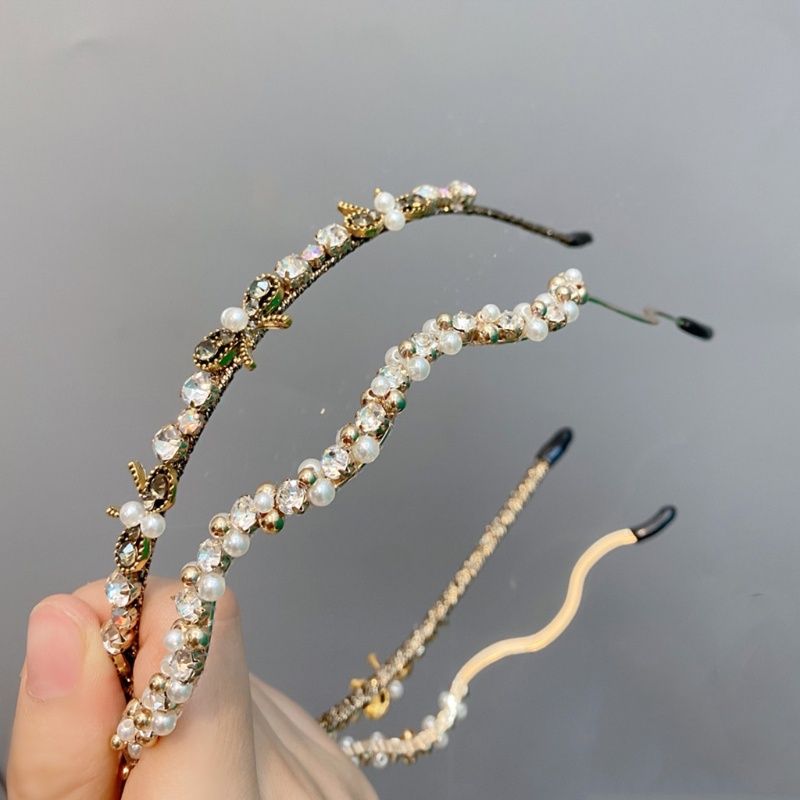 Flgo Băng Đô Đính Đá Ngọc Trai Thời Trang Thanh Lịch Dùng Làm Đạo Cụ Chụp Ảnh Tiệc Tùng