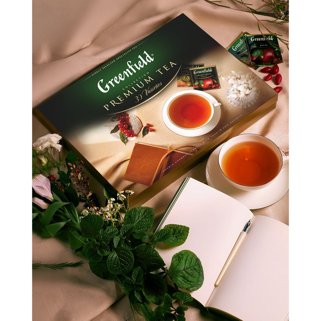 GREENFIELD HỘP QUÀ - HỘP TRÀ PREMIUM TEA COLLECTION 30 VỊ 120 GÓI