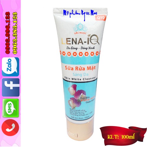 Sữa rửa mặt sáng da tinh dầu 9 loại hoa thiên nhiên LENA-IQ (100ml)