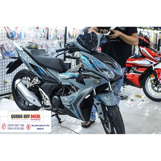 Tem trùm xe Winner X xám xi măng, độ thiết kế team dán phủ decal xe máy giá rẻ đẹp