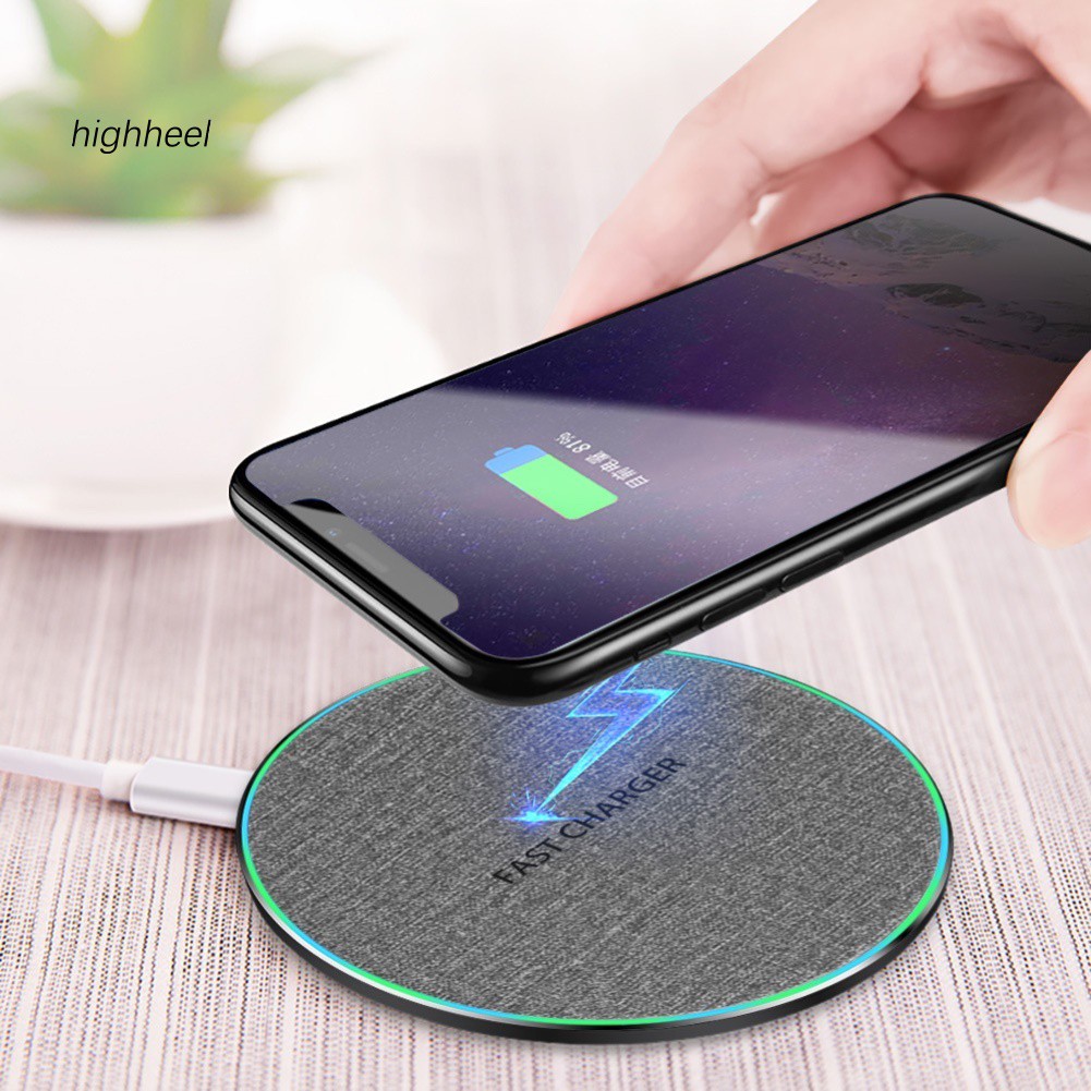 【OPHE】Ultra Thin 10W Fast Charging Qi Wireless Charger Charge Pad for S-amsung iPhone