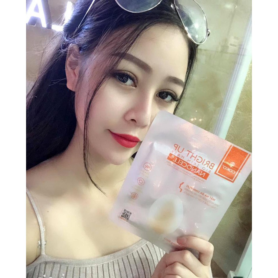 HỘP MẶT NẠ DƯỠNG TRẮNG DA SINH HỌC COKO Bright Up Nanocell Mask (7 mask) (Tặng 1 hũ kem CokoFace)