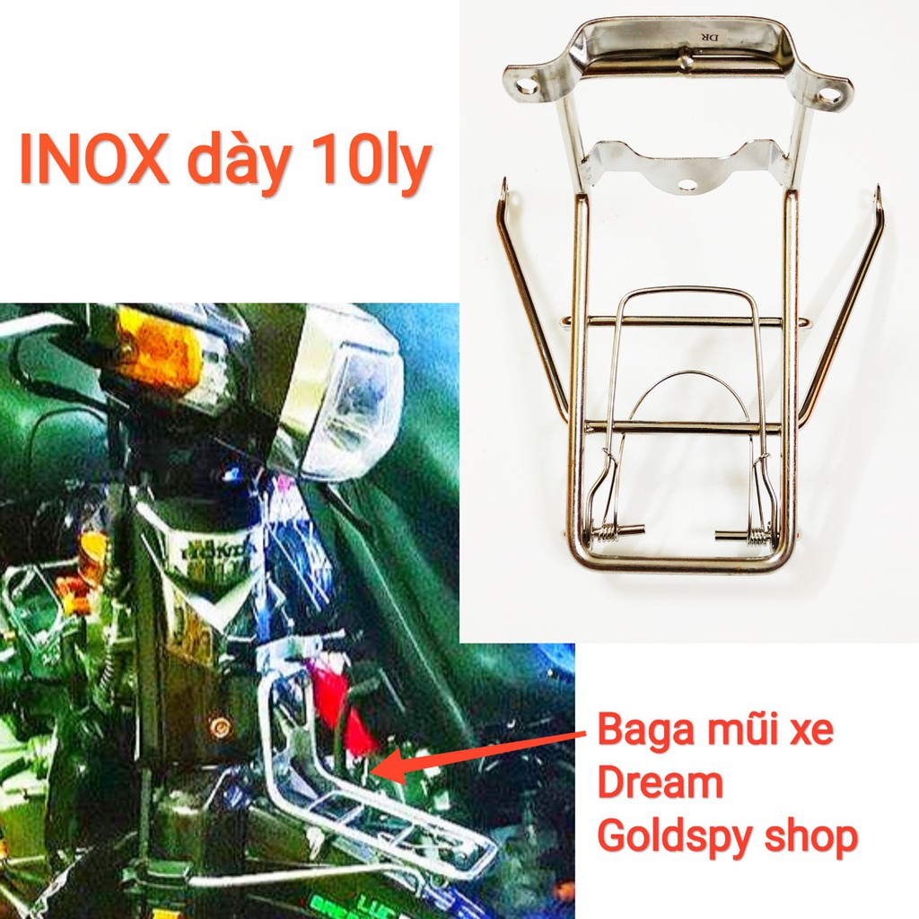 Baga Mũi Xe Dream - Inox không rỉ dày 10 ly