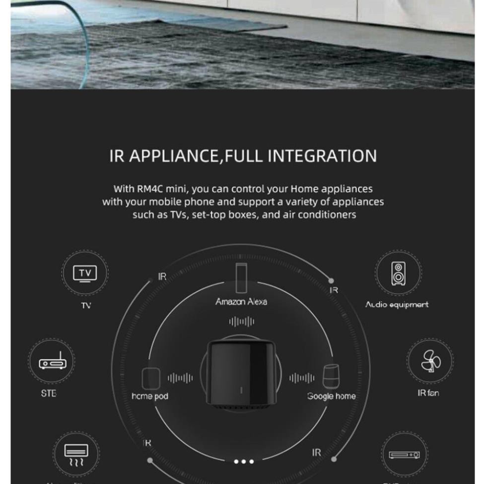 Bộ điều khiển hồng ngoại Broadlink Rm Mini 4 - RM4C ra mắt 2020 - bản quốc tế - điều khiển tivi, điều hòa, quạt,...