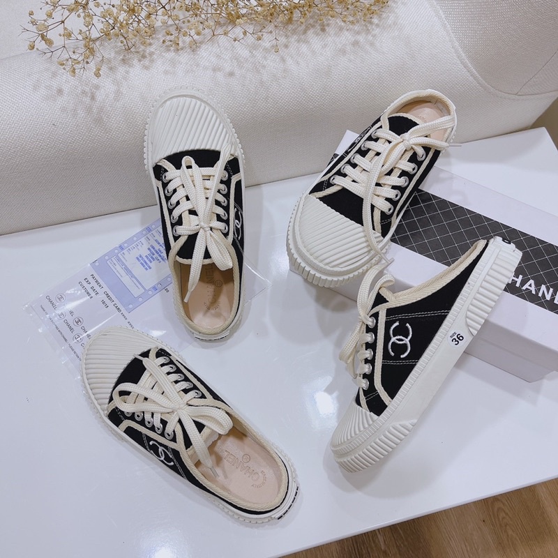 (C.C) Giày Sục Thể Thao Đế Độn 3cm Sneaker Dáng Đẹp