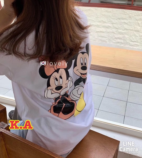 Áo phông Mickey nơ đỏ in lưng KAN0320