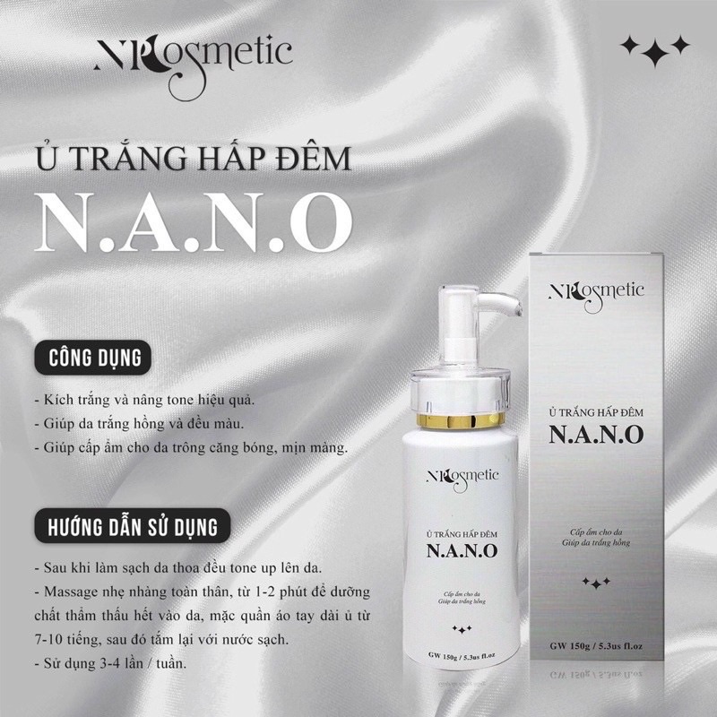 Ủ Trắng Nano Hấp Đêm TẶNG TẨY TBC