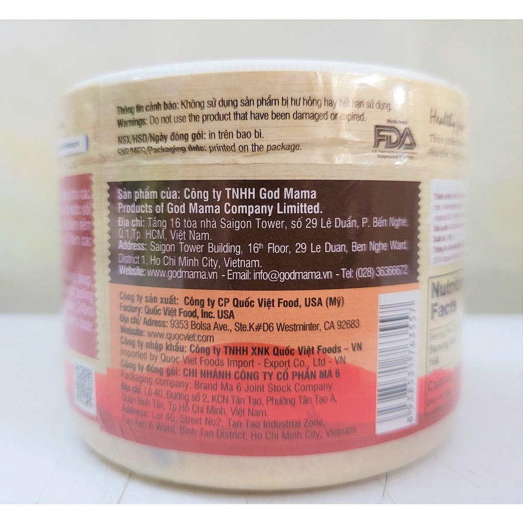 [Hộp 200g – thịt bò] CỐT SÚP CÔ ĐẶC TỪ THỊT BÒ [USA] GOD MAMA Soup base Beef Flavored