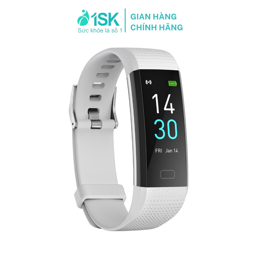 Vòng đeo thông minh 1SK chăm sóc sức khỏe, đo nhịp tim, theo dõi giấc ngủ, chống nước IP48, kết nối app điện thoại