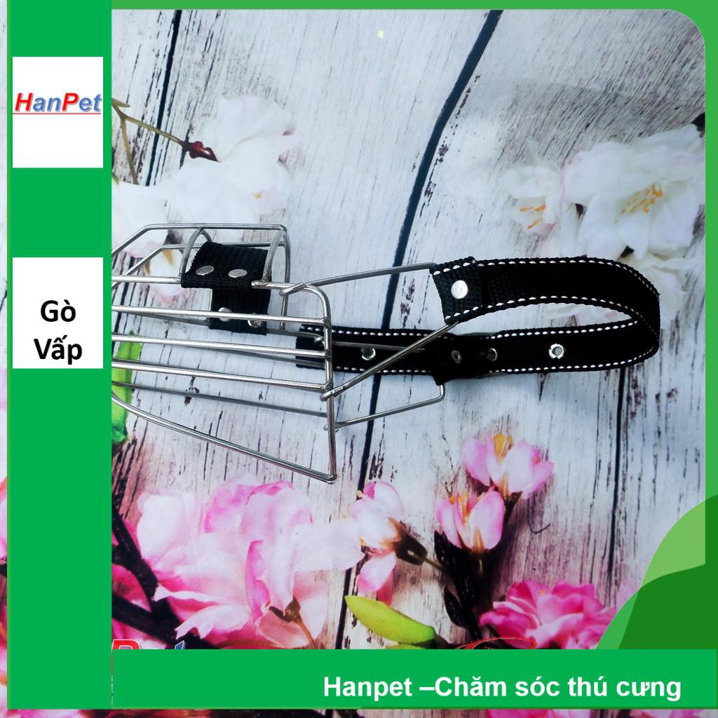 Hanpet.GV- Rọ mõm cho chó - Rọ mõm inox KHÔNG GỈ chó to (3 SIZE TÙY THUỘC CHU VI VÒNG MÕM)