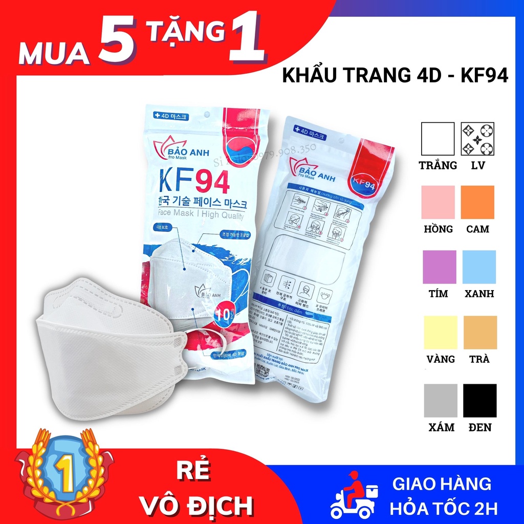 [FREE SHIP] Set 40 khẩu trang KF94 , tiêu chuẩn Hàn Quốc - HOT 2022