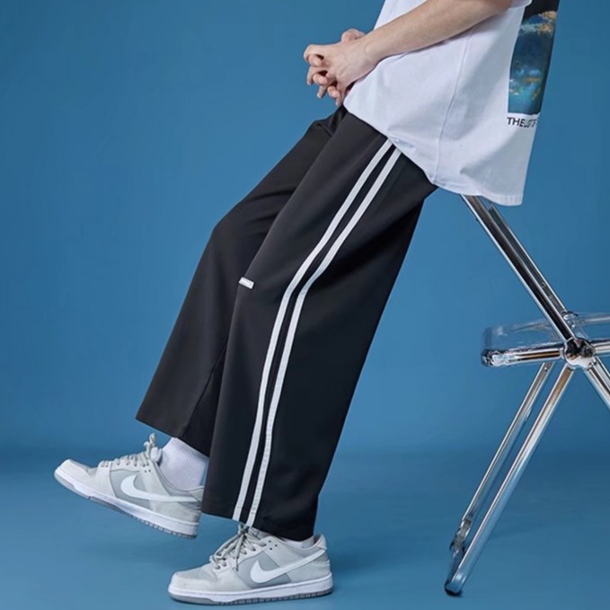 Nam Quần Ống Suông  Thời Trang Quần Dài Nam Thể Thao Hàn Quốc Quần Jogger ốNg RộNg Sọc Quần Kaki Túi Hộp Nam