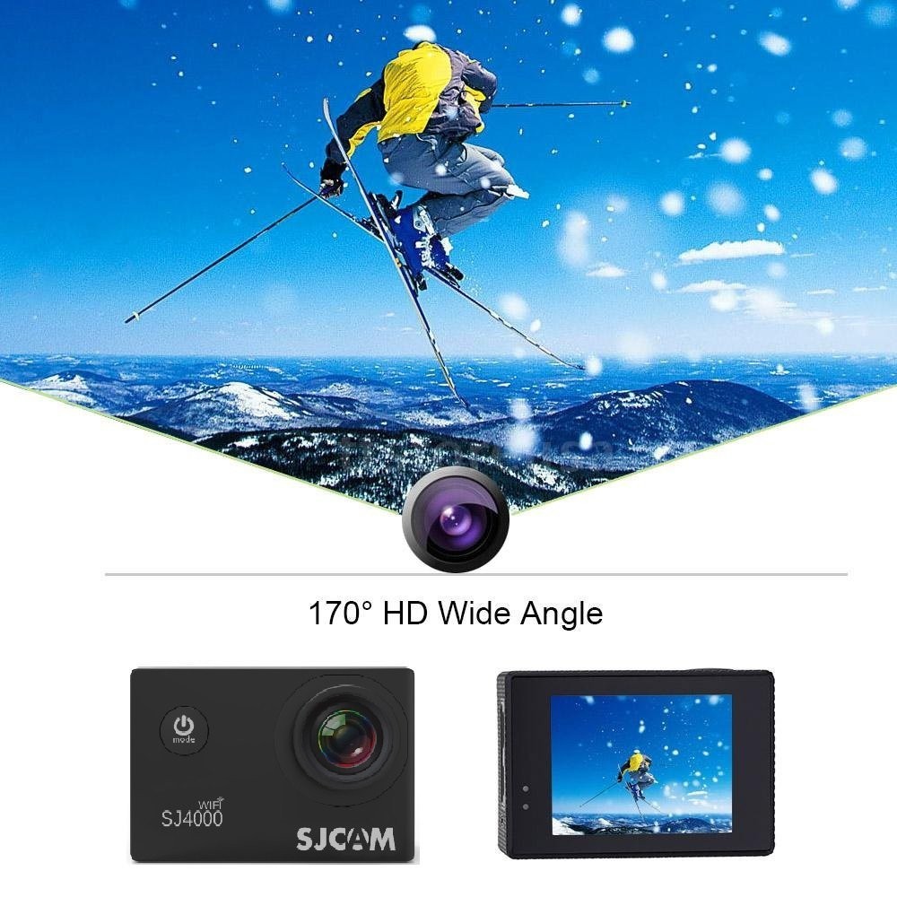 Camera Hành Động Cao Cấp SJCAM SJ400 Wifi Full HD 1080P Gắn Xe Hoặc Nón Bảo Hiểm _ Phụ Kiện Đầy Đủ