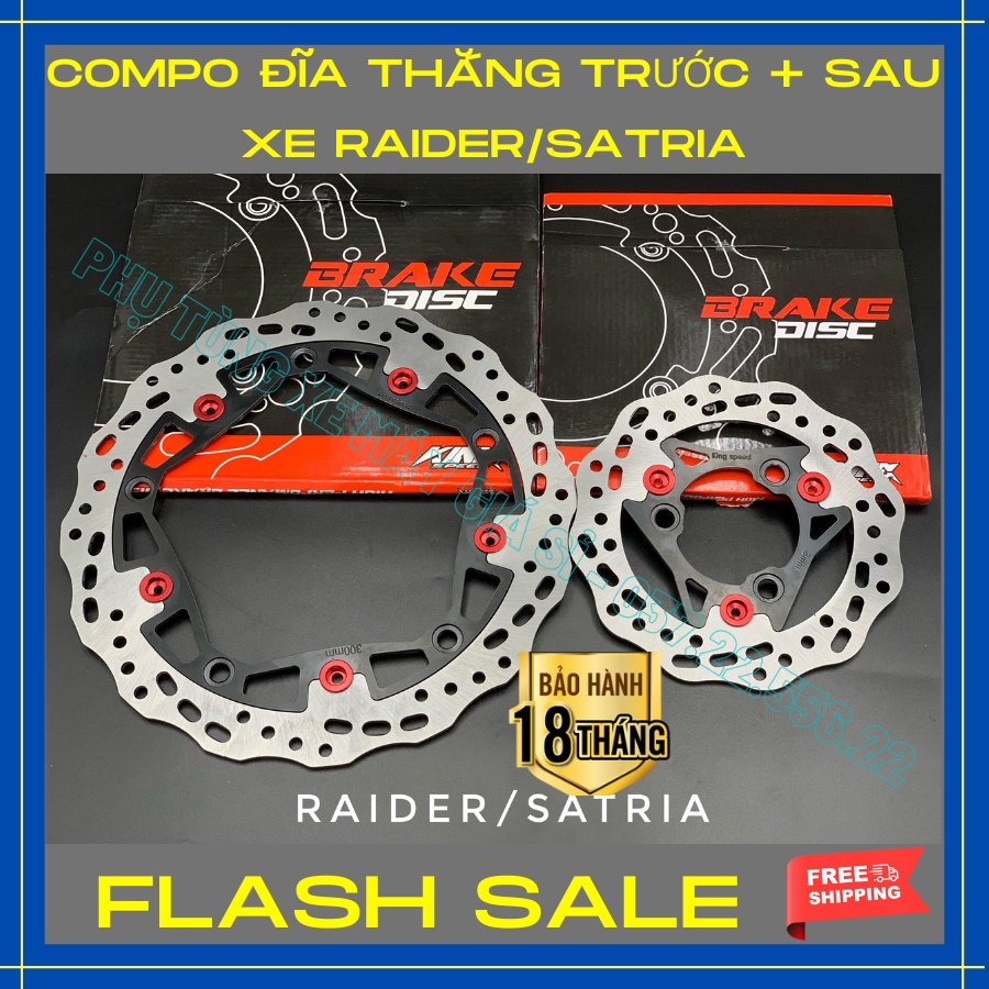 Đĩa King Speed ( Trước + Sau ) Lắp chuẩn zin cho dòng xe : Raider/Satria