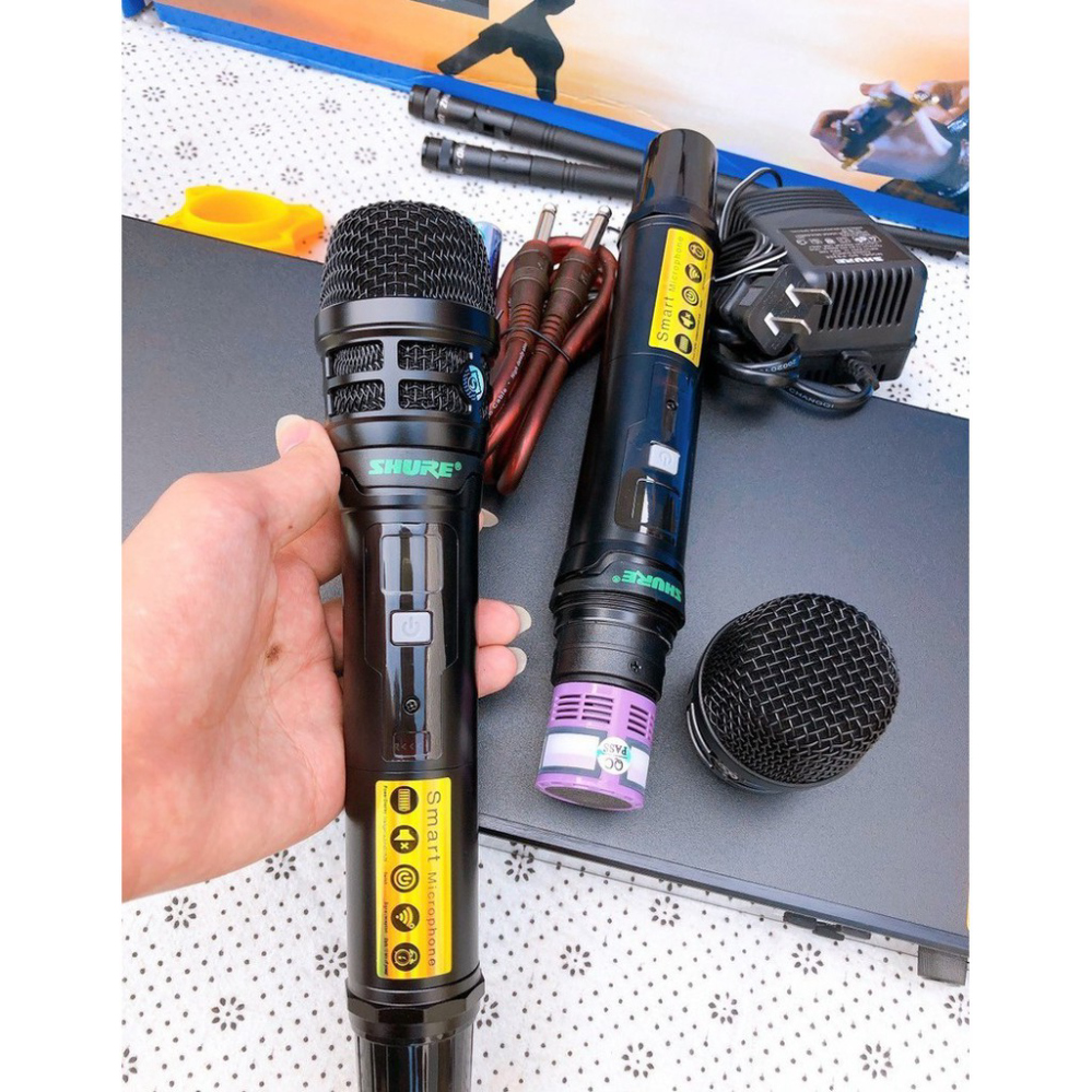 Micro karaoke không dây SHURE UGX 23 với chế độ tự ngắt(MỚI 2021) MICRO KHÔNG DÂY GIÁ RẺ - MÍC KHÔNG DÂY HÁT GIA ĐÌNH - 
