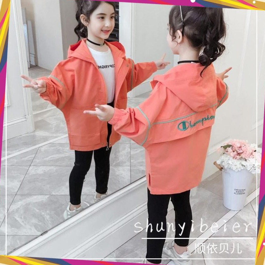 áo khoác bé gái, áo khoác dù 2 lớp Unisex từ 5 đến 14 tuổi M856