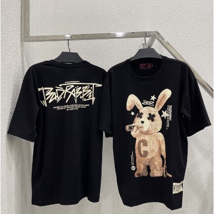 Áo Thun Tay Lỡ Unisex Bad Rabits SAY And DRUNK TEE màu ĐEN  /Nam nữ unisex/ Áo phông cổ tròn form rộng Jaystoree2
