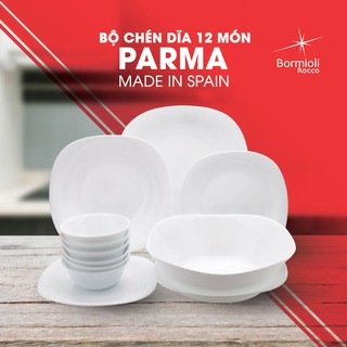 [Chính hãng] Bộ chén đĩa thủy tinh 12 món PARMA - Bormioli Rocco