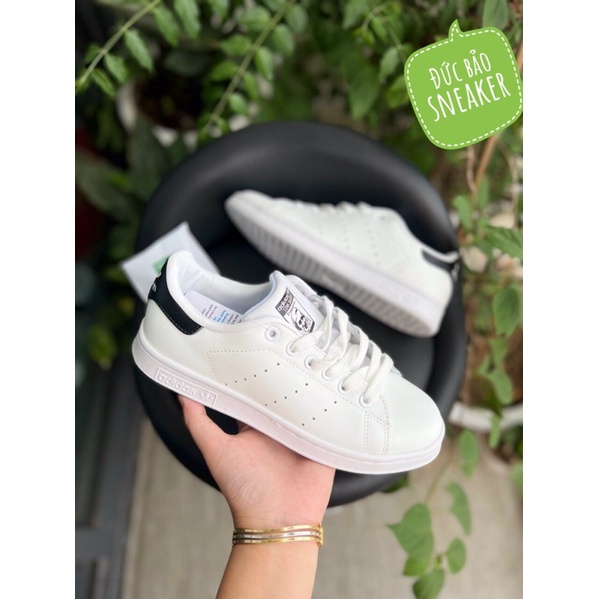 Giày stan Smith 11 . Giày adidas stan Smith gót đen , gót xanh buộc dây sneaker kèm hộp