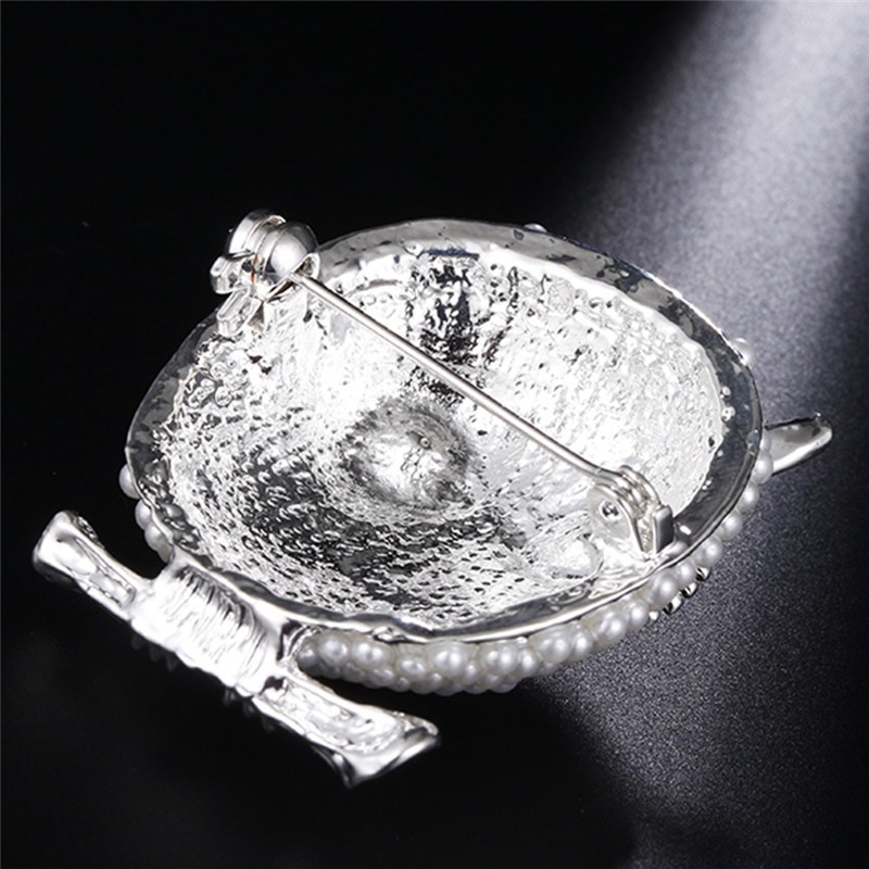 THINH Huy Hiệu Cài Áo Hình Chim Cú Mạ Vàng Đính Ngọc Trai