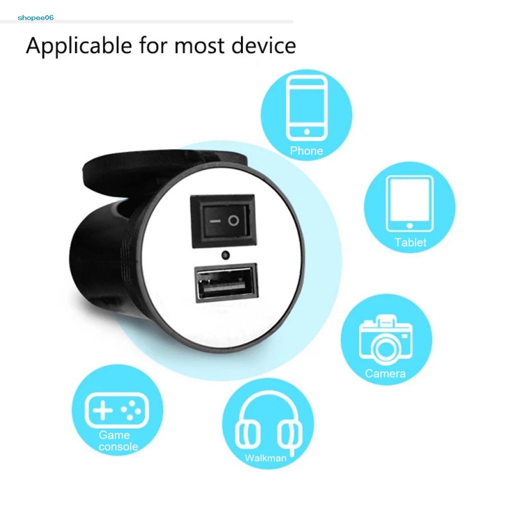 Cục Sạc Điện Thoại USB Chống Nước Chịu Nhiệt Cho Xe Máy