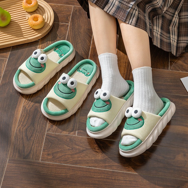 Dép lê nữ họa tiết ẾCH Mẫu dép bông hình thú cao cấp SIÊU SANG cho các nàng MSP 88s ẾCH