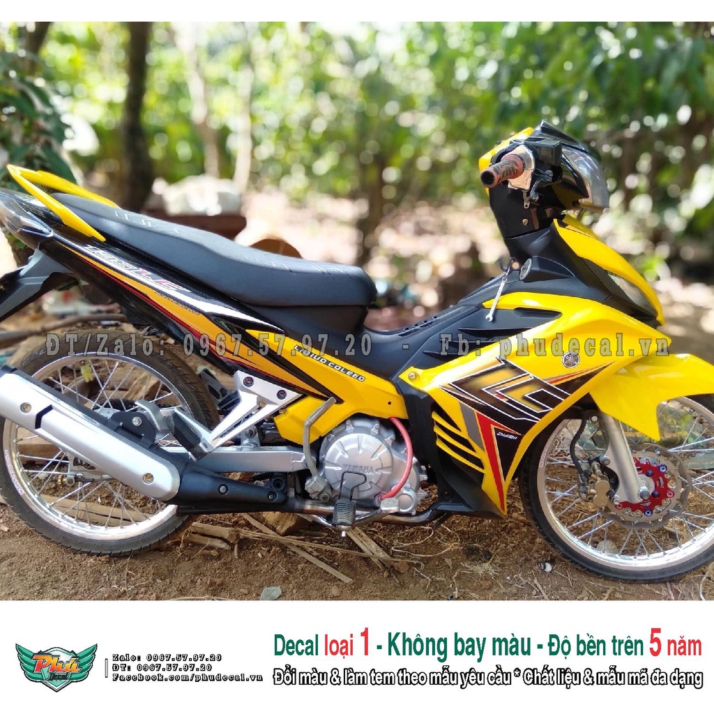 Tem rời xe Exciter 135 LC vàng đen (c)