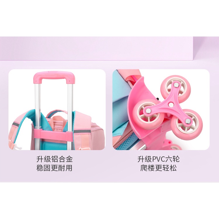 Ba Lô Kéo Đi Học Họa Tiết Khủng Long 6 Tờ Cho Bé