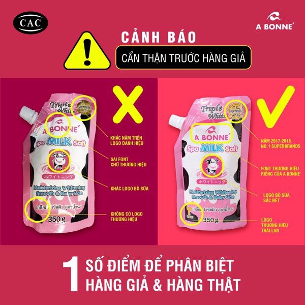 [SALE] [CAM KẾT 100% CHÍNH HÃNG] Muối Tắm Sữa Bò Tẩy Tế Bào Chết A Bonne Spa Milk Salt Thái Lan 350gr