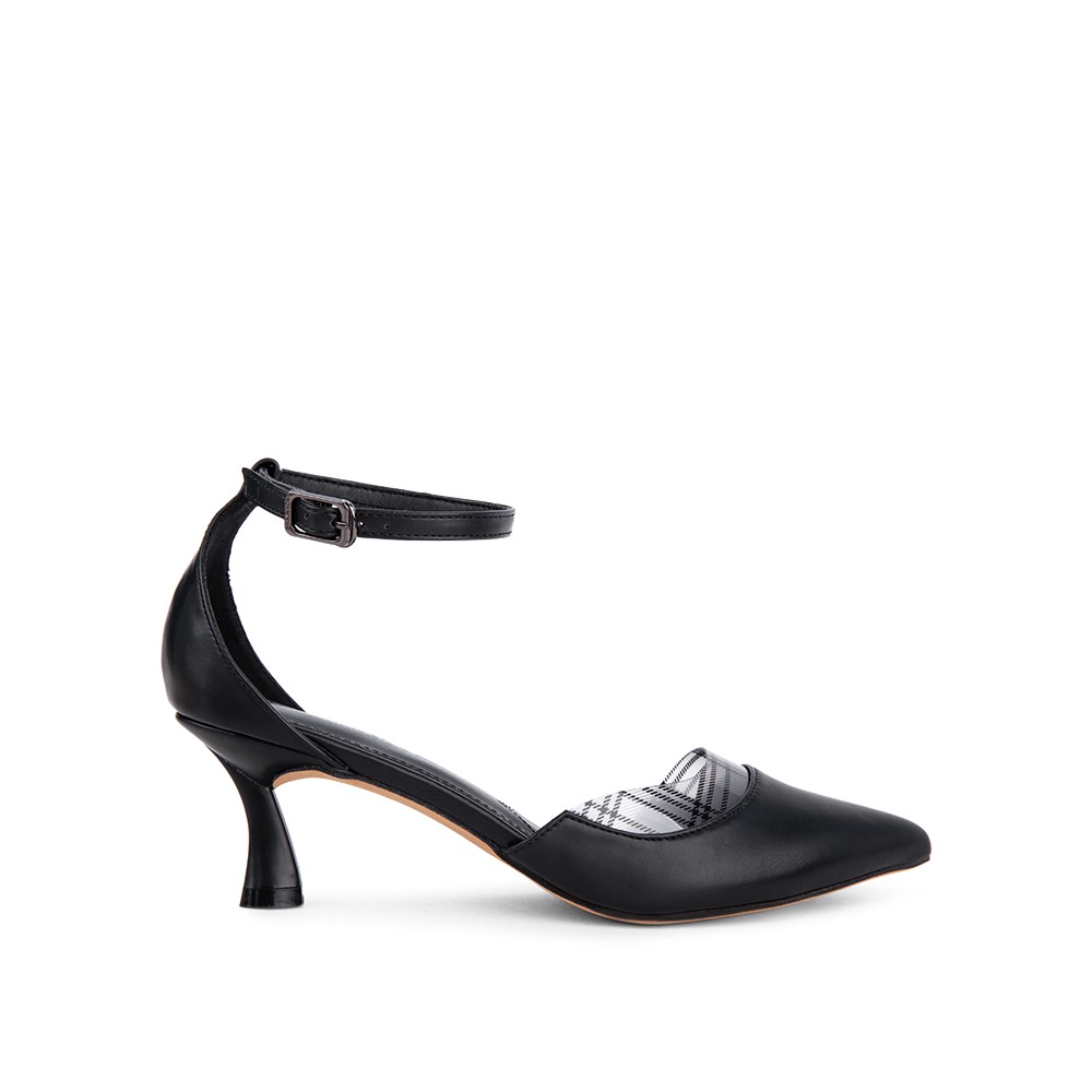 Sandal cao gót phối plastic vân caro - Sablanca 5050SN0107
