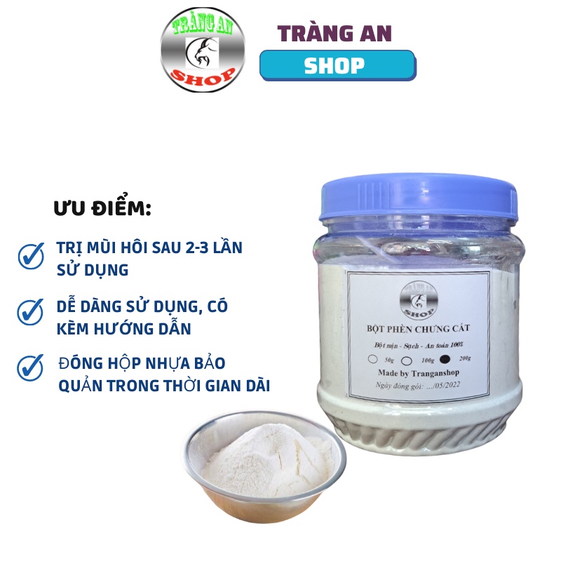 Bột phèn chưng cất hộp nhựa 50g chưng cất từ phèn phi nguyên chất