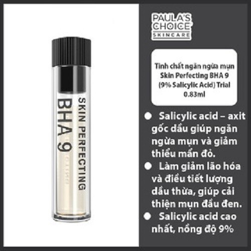 [TRIALSIZE] Tinh chất ngăn ngừa mụn đầu đen Paula's Choice Skin Perfecting BHA 9 (9% Salicylic Acid) 0.83ml