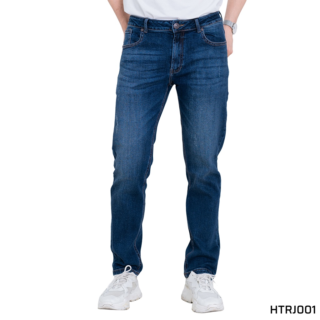 [Mã SRBACK010912 hoàn 20K xu đơn 50K] Quần jean nam H90 dáng slimfit màu xanh đậm chất bò co giãn HTRJ001 | BigBuy360 - bigbuy360.vn