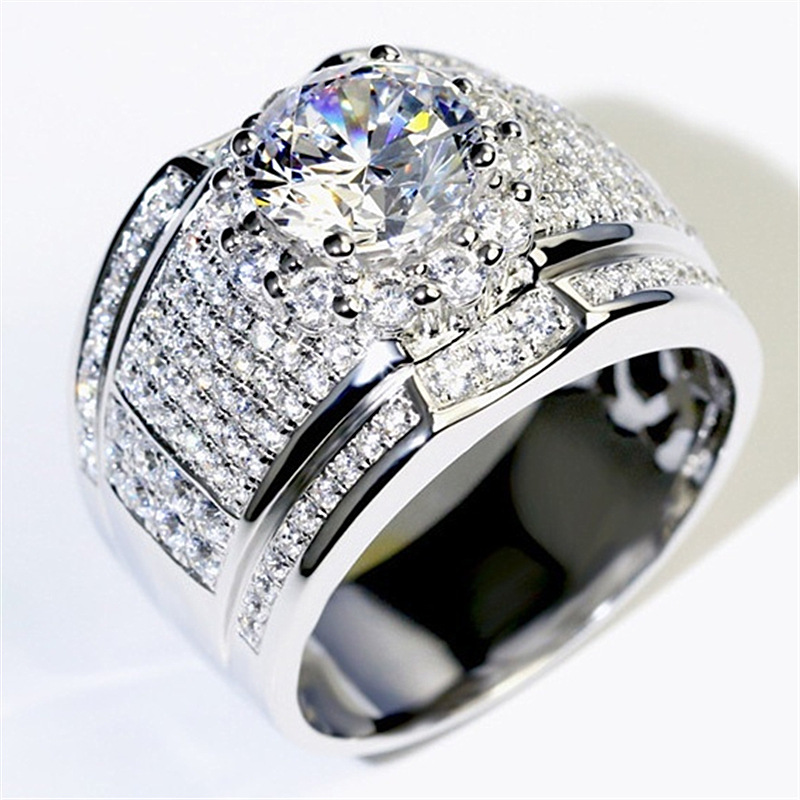 Nhẫn bạc 925 đính đá sang trọng cho nam Aifei S1