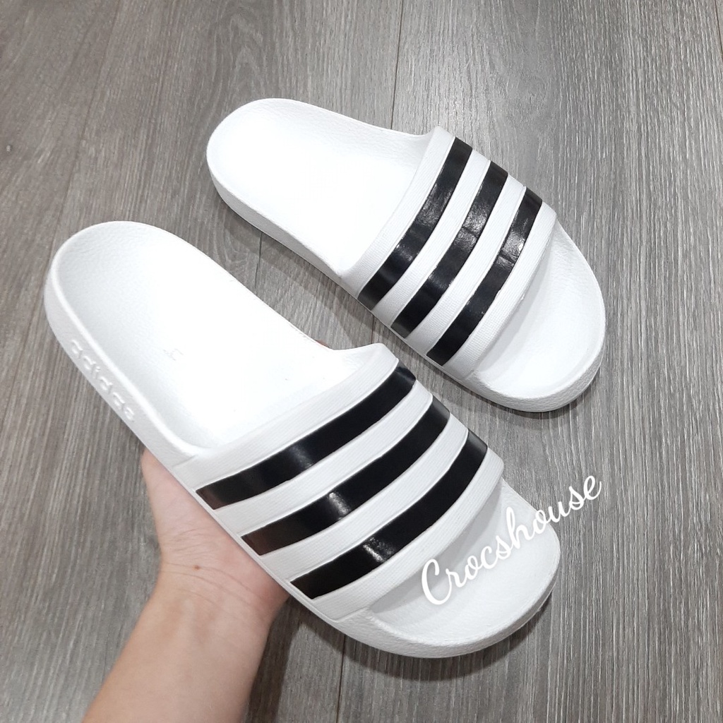 (Bảng 1) Dép quai ngang 3 sọc adidas dạng đúc siêu bền mẫu mới 2021 - Crocs house