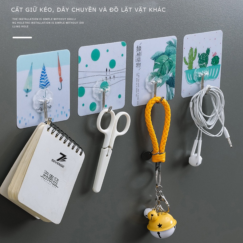 Móc treo đồ dán tường có giác hút tiện lợi cho nhà bếp