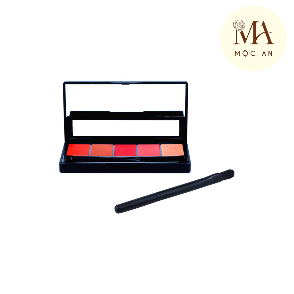 [Mã SRJULY1215 giảm 20K đơn 50K] Khay Son Lì Hoa Mai Mộc An 5 Màu Tiết Kiệm, Không Chứa Chì, Dưỡng Môi Mềm Mịn 9g