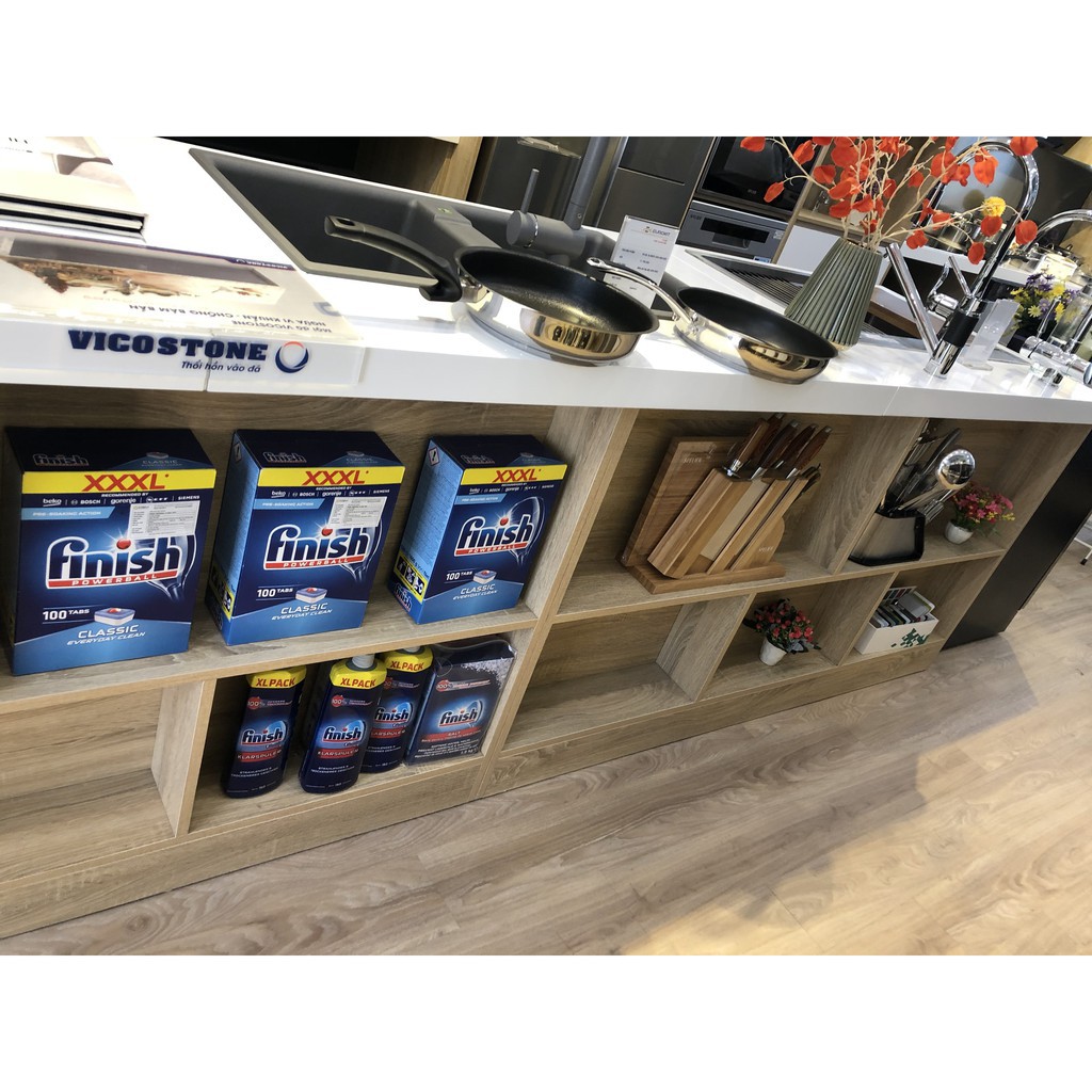 Combo Nước rửa bát Finish Gel All in 1 max 650ml + muối rửa bát Finish 1.2kg chuyên dùng cho máy rửa bát