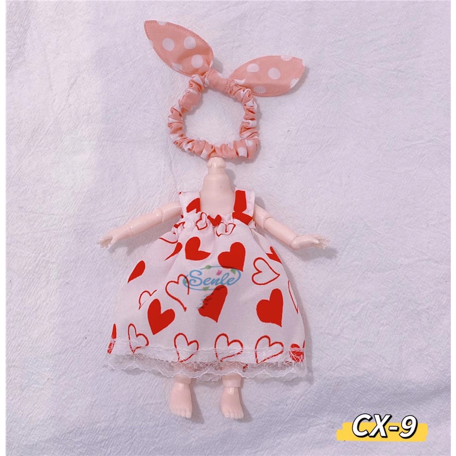 Set đầm búp bê BJD OB11 cỡ 16cm tỉ lệ 1/12 thích hợp làm quà tặng cho bé gái