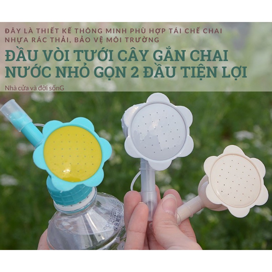 Vòi tưới cây 2 đầu gắn trực tiếp vào bình