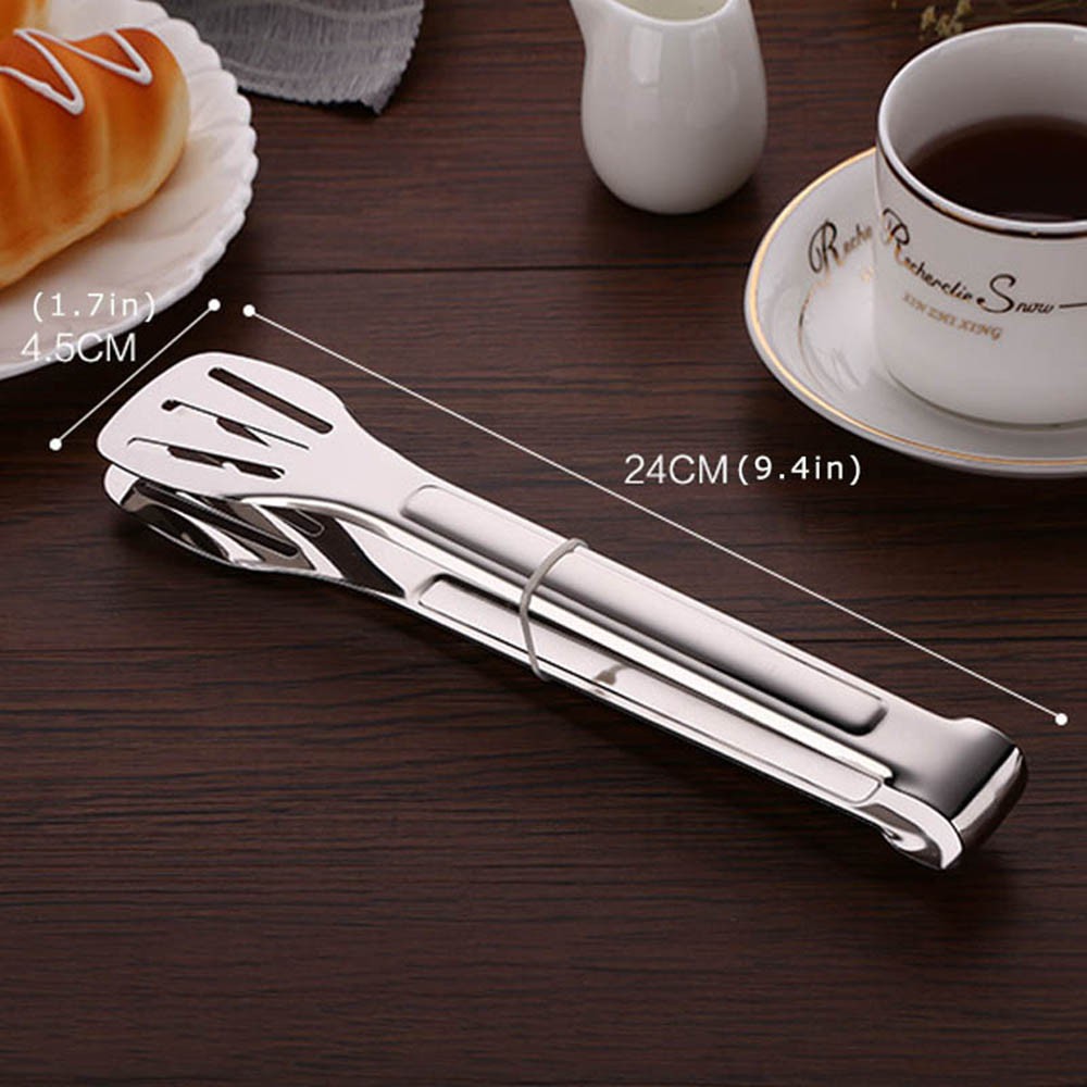 EPOCH Pizza Food Tongs Server BBQ Kitchen Utensils Serving Cooking Tools Anti Heat Bread Clip Dessert Stainless Steel/Multicolor